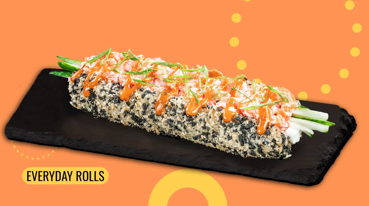 Dish Roll-dog with salmon menu We Sushi Roll-dog with salmon menu We Sushi