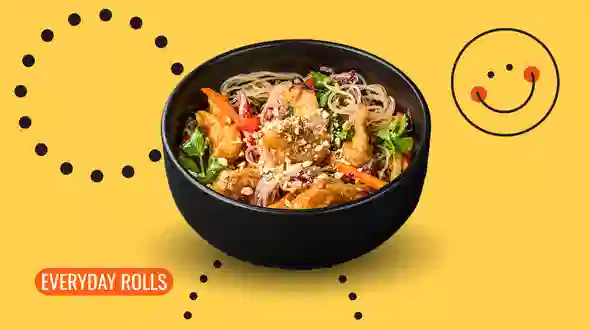 Dish Salad with Cold Rice Noodles and Chicken menu We Sushi Salad with Cold Rice Noodles and Chicken menu We Sushi