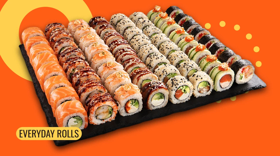 Dish Sushi Box All Inclusive 64 pcs menu We Sushi Sushi Box All Inclusive 64 pcs menu We Sushi
