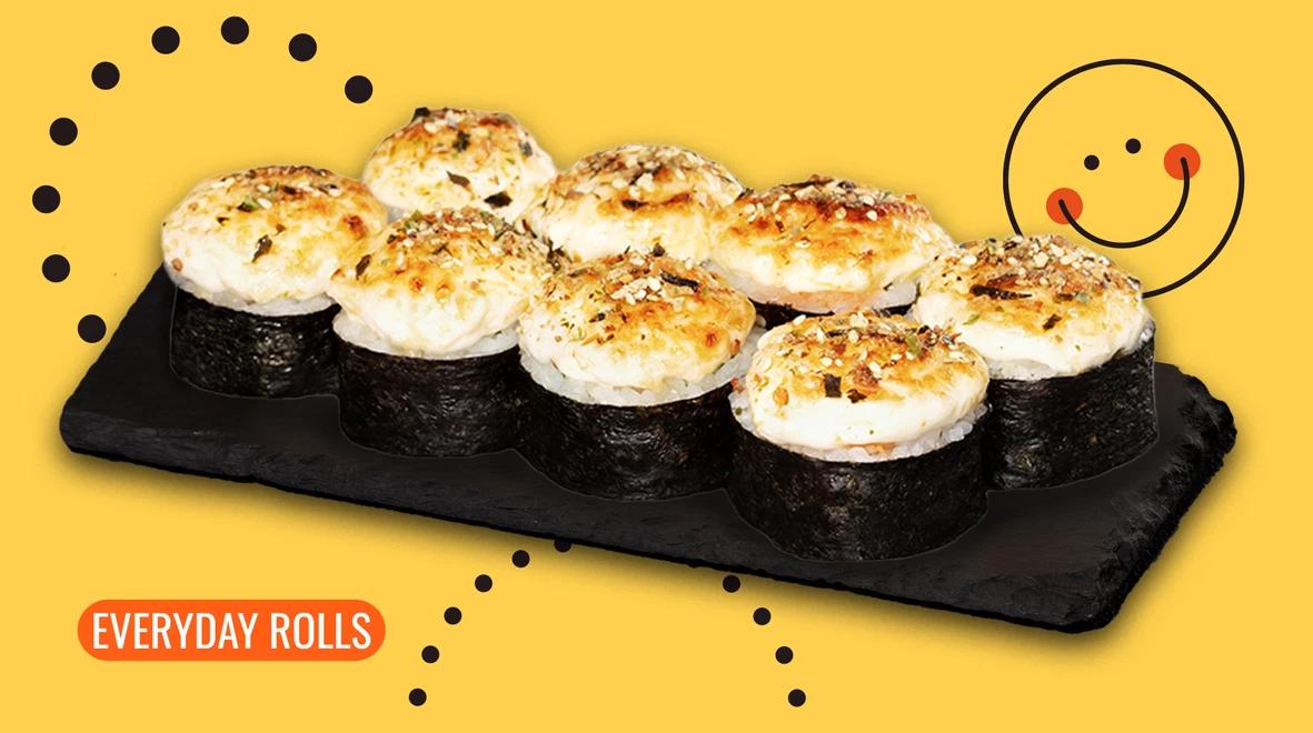 Dish Baked roll with salmon (spicy) menu We Sushi Baked roll with salmon (spicy) menu We Sushi