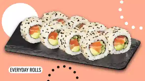 Dish California roll with smoked salmon in sesame menu We Sushi California roll with smoked salmon in sesame menu We Sushi