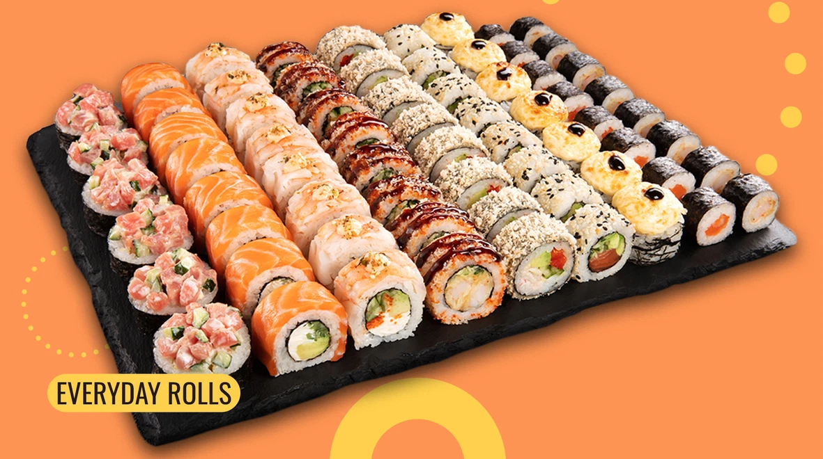 Dish Sushi Box Family 70 pcs menu We Sushi Sushi Box Family 70 pcs menu We Sushi