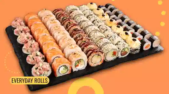 Dish Sushi Box Family 70 pcs menu We Sushi Sushi Box Family 70 pcs menu We Sushi