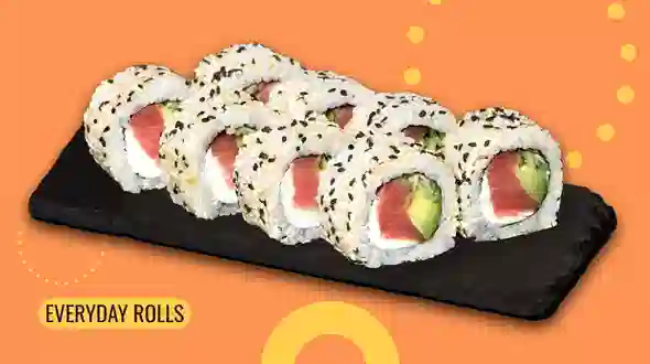 Dish Philadelphia roll with tuna in sesame menu We Sushi Philadelphia roll with tuna in sesame menu We Sushi