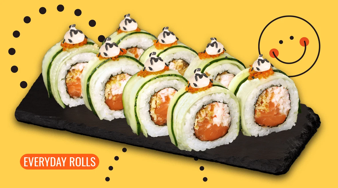 Dish Roll with salmon and cucumber menu We Sushi Roll with salmon and cucumber menu We Sushi